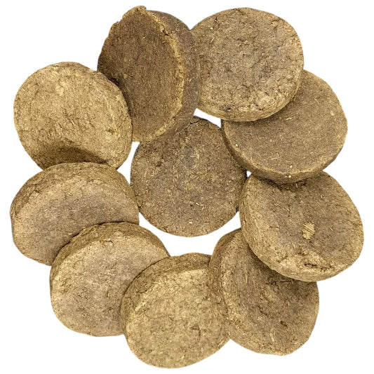 Agnihotra Organic Desi Cow Dung Cakes for Puja and Hawan | Natural Uple | Pack of 10