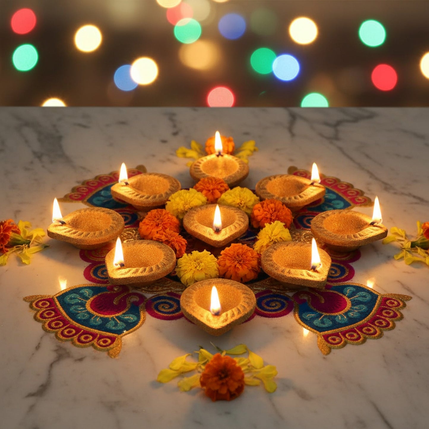 Cow Dung Diya for Pooja and Diwali | Organic Handmade Vedic Ritual Lamp | Eco-Friendly Classic Design Diya | Set of 12