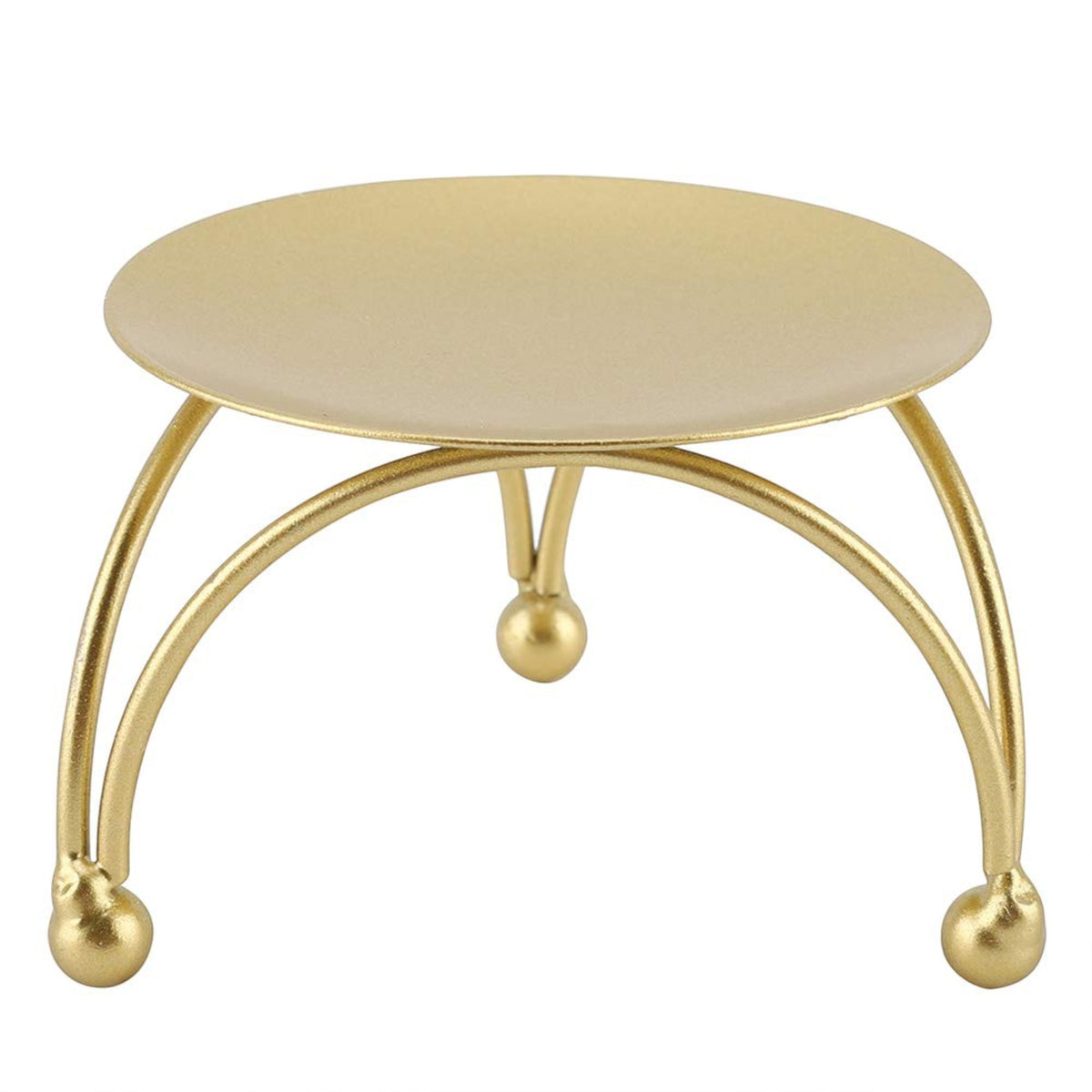 Gold Metal Tealight Candle Holder Stand | Decorative Raised Candle Plate for Table & Home Decor