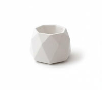 White Geometric Cement Candle Holder – Modern Concrete Pillar / Votive Candle Stand for Home, Office & Table Décor