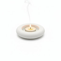 Minimalist White Cement Tea Light Candle Holder – Modern Round Concrete Tealight Holder for Home, Office & Table Décor