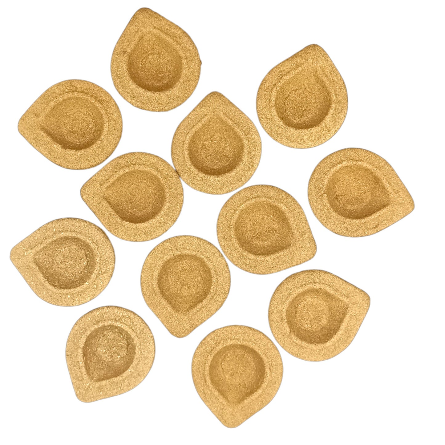 Cow Dung Diya for Pooja and Diwali | Organic Handmade Vedic Ritual Lamp | Eco-Friendly Leaf Design Diya | Set of 12