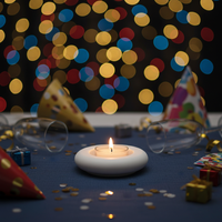 Minimalist White Cement Tea Light Candle Holder – Modern Round Concrete Tealight Holder for Home, Office & Table Décor