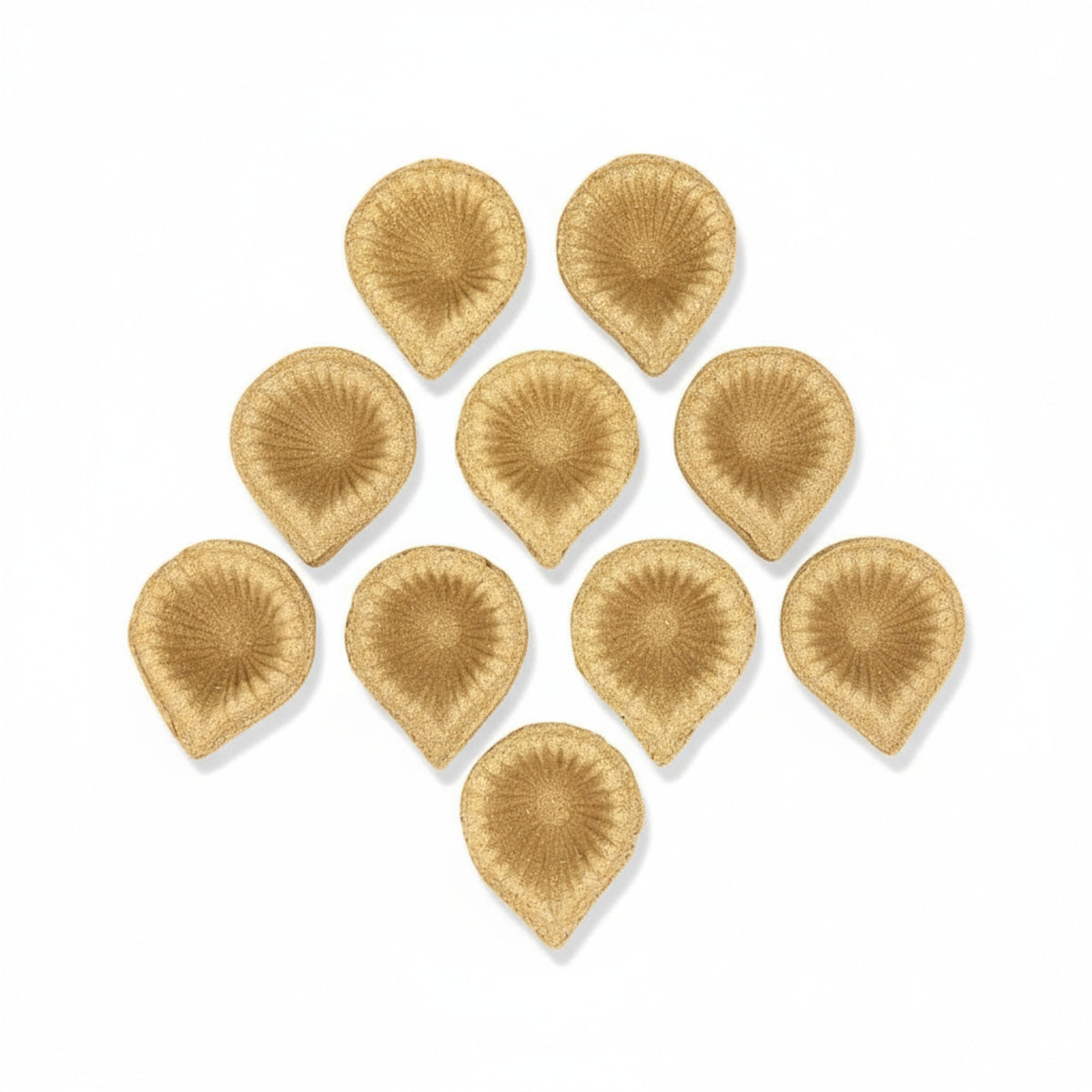 Cow Dung Diya for Pooja and Diwali | Organic Handmade Vedic Ritual Lamp | Eco-Friendly Floral Design Diya | Set of 12