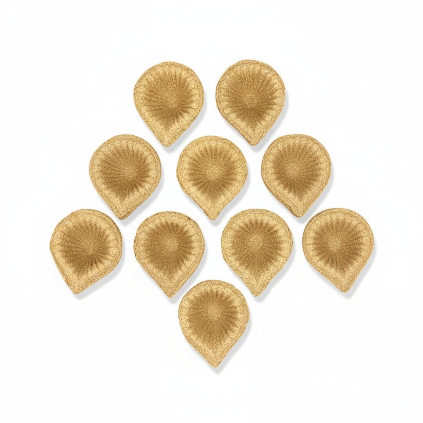 Cow Dung Diya for Pooja and Diwali | Organic Handmade Vedic Ritual Lamp | Eco-Friendly Floral Design Diya | Set of 12