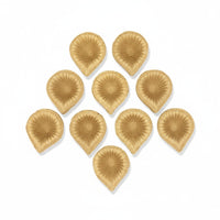 Cow Dung Diya for Pooja and Diwali | Organic Handmade Vedic Ritual Lamp | Eco-Friendly Floral Design Diya | Set of 12