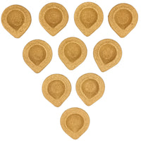 Cow Dung Diya for Pooja and Diwali | Organic Handmade Vedic Ritual Lamp | Eco-Friendly Leaf Design Diya | Set of 12