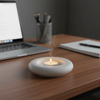 Minimalist White Cement Tea Light Candle Holder – Modern Round Concrete Tealight Holder for Home, Office & Table Décor